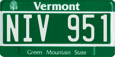 VT license plate NIV951