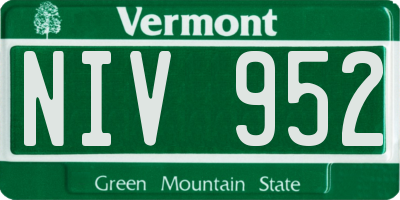 VT license plate NIV952