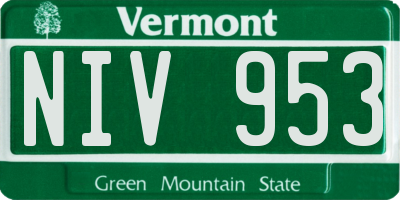 VT license plate NIV953