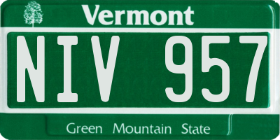 VT license plate NIV957