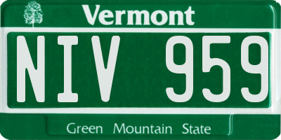VT license plate NIV959
