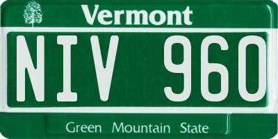 VT license plate NIV960