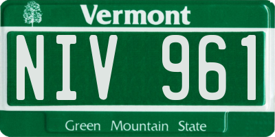 VT license plate NIV961