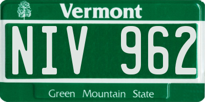 VT license plate NIV962
