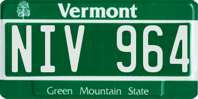 VT license plate NIV964