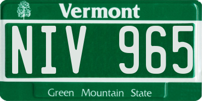 VT license plate NIV965