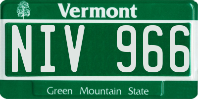 VT license plate NIV966