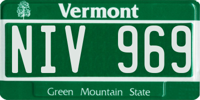VT license plate NIV969