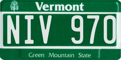 VT license plate NIV970