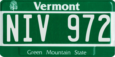 VT license plate NIV972