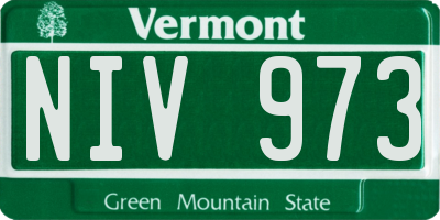 VT license plate NIV973