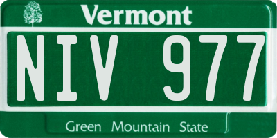 VT license plate NIV977
