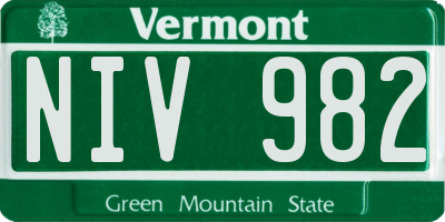 VT license plate NIV982