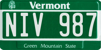 VT license plate NIV987