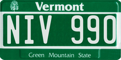 VT license plate NIV990