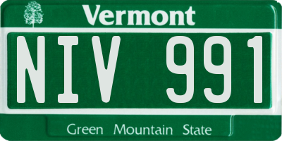VT license plate NIV991