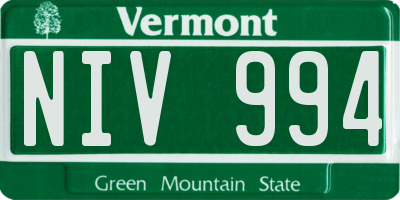 VT license plate NIV994