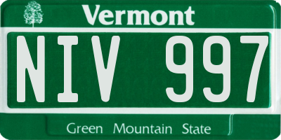 VT license plate NIV997