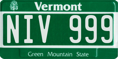 VT license plate NIV999