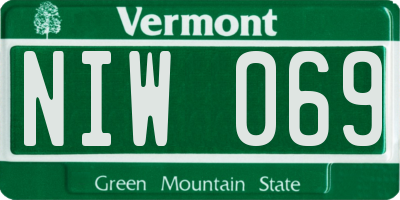 VT license plate NIW069