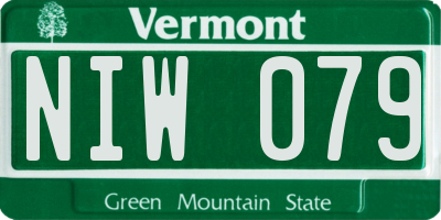VT license plate NIW079