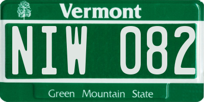 VT license plate NIW082