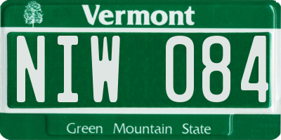 VT license plate NIW084