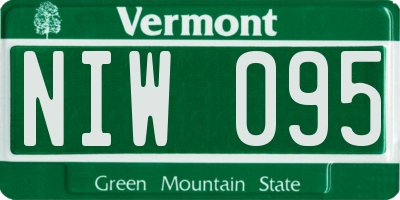 VT license plate NIW095