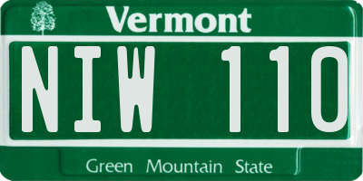 VT license plate NIW110