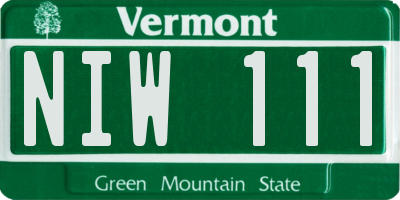 VT license plate NIW111