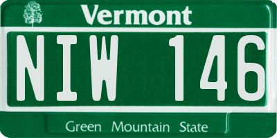 VT license plate NIW146