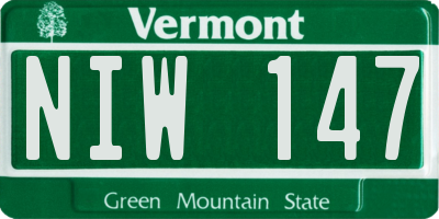 VT license plate NIW147