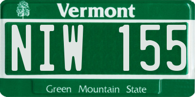 VT license plate NIW155