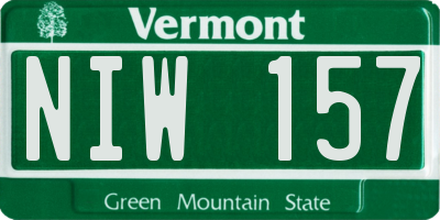 VT license plate NIW157