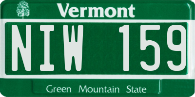VT license plate NIW159