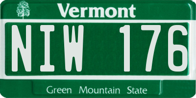 VT license plate NIW176