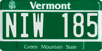 VT license plate NIW185