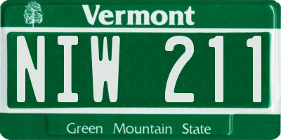 VT license plate NIW211