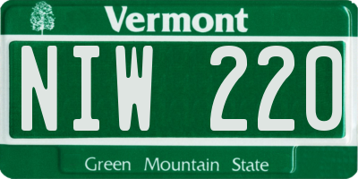 VT license plate NIW220