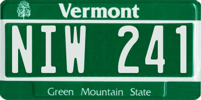 VT license plate NIW241