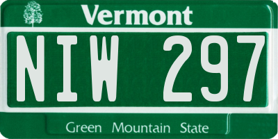 VT license plate NIW297
