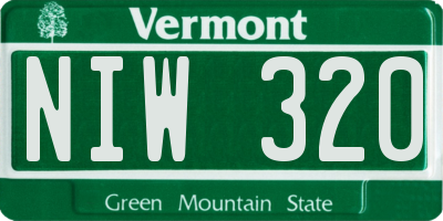 VT license plate NIW320