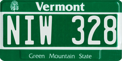 VT license plate NIW328
