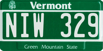 VT license plate NIW329