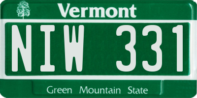 VT license plate NIW331