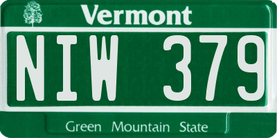 VT license plate NIW379