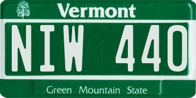 VT license plate NIW440
