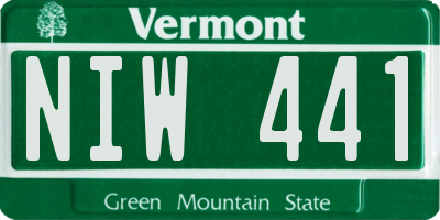 VT license plate NIW441