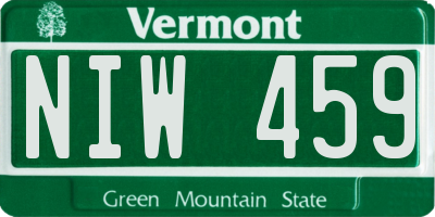 VT license plate NIW459