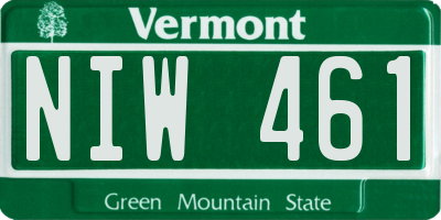 VT license plate NIW461